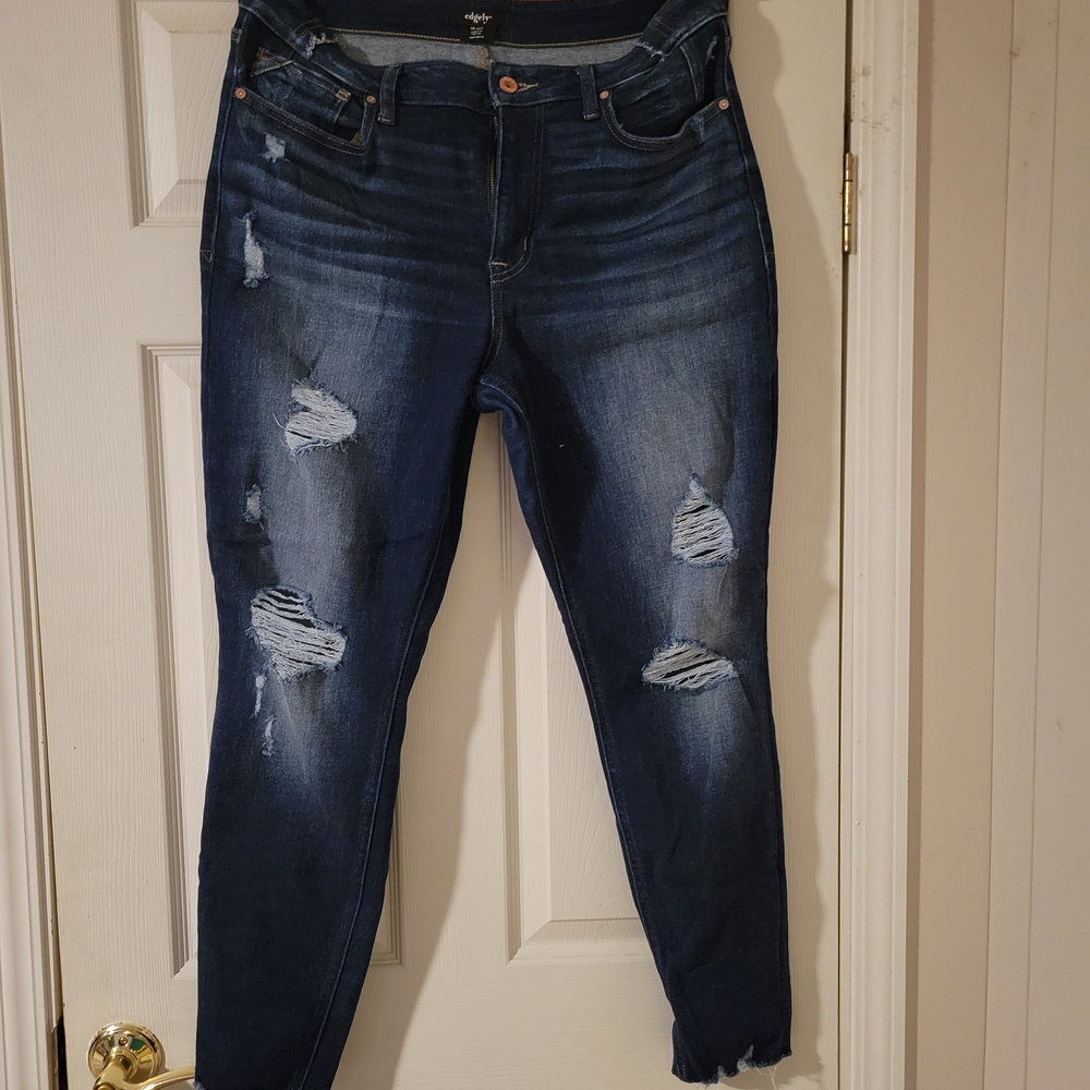 Edgely Midnight Blue Ripped Skinny Jeans